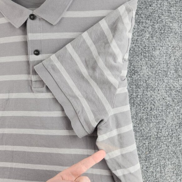 Lacoste Striped Gray Size 3XL (8) Polo Shirt Regular Fit Short Sleeve Peru - Picture 16 of 16